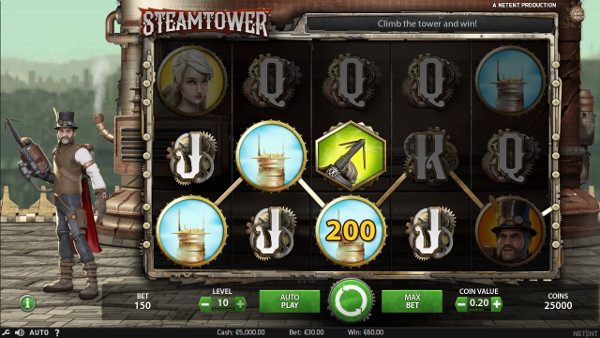 Игровой автомат Steam Tower - в казино Вулкан Платинум играть выгодно